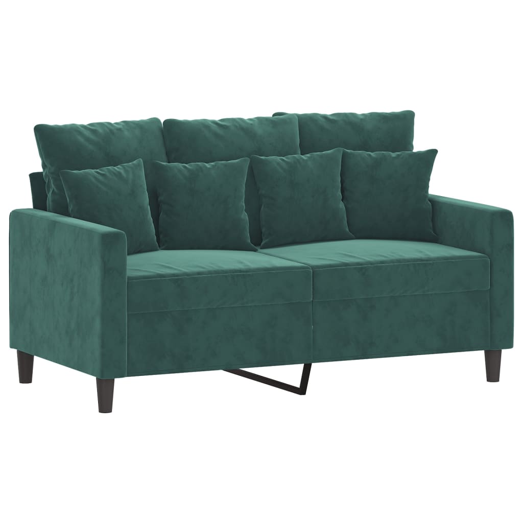 vidaXL Set de canapele cu perne, 4 piese, verde închis, catifea