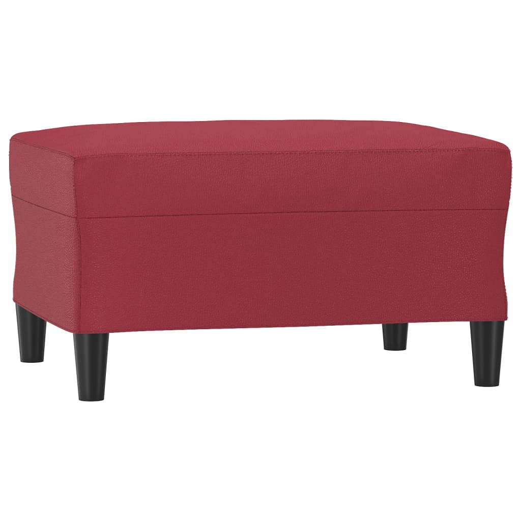 vidaXL Set de canapele cu perne, 4 piese, roșu vin, piele ecologică