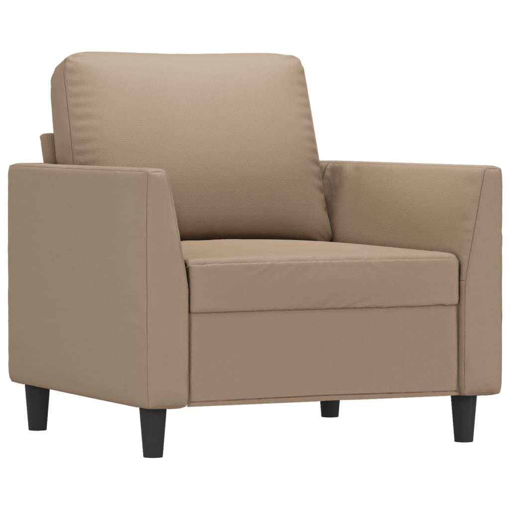 vidaXL Set de canapele cu perne, 4 piese, cappuccino, piele ecologică vidaXL Set de canapele cu perne, 4 piese, cappuccino, piele ecologică