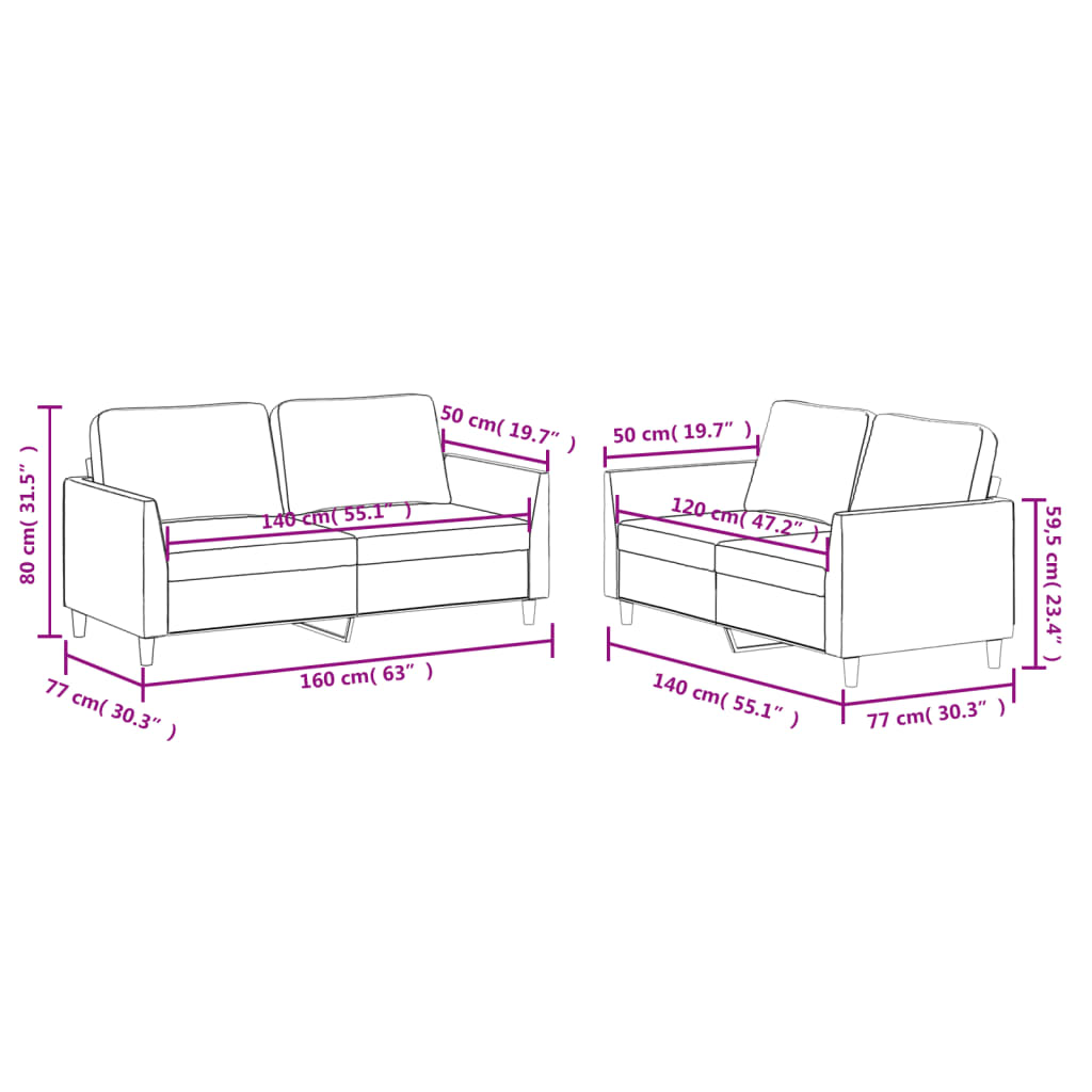 vidaXL Set de canapele cu perne, 2 piese, roșu vin, piele ecologică vidaXL Set de canapele cu perne, 2 piese, roșu vin, piele ecologică