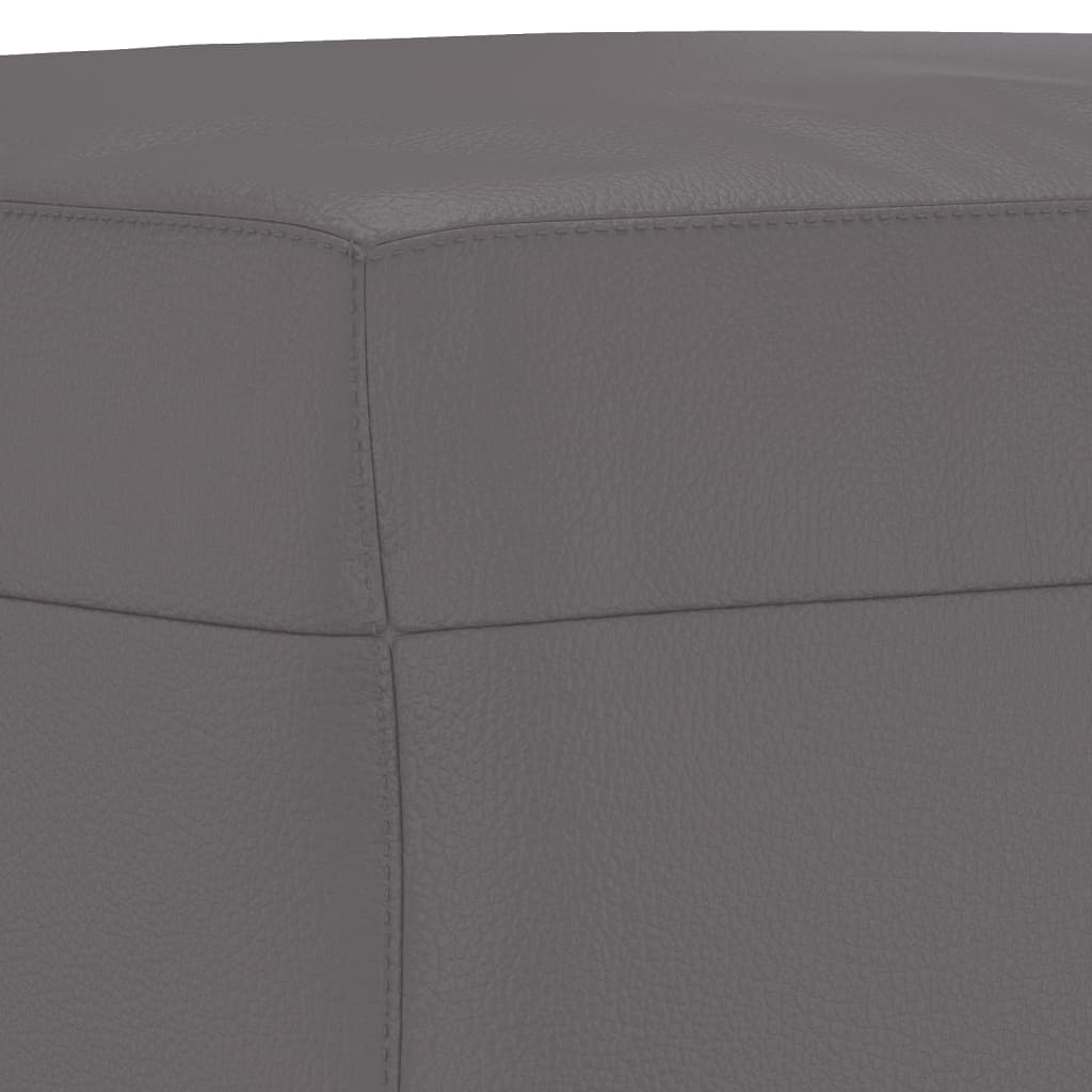 vidaXL Set de canapele cu perne, 3 piese, gri, piele ecologică vidaXL Set de canapele cu perne, 3 piese, gri, piele ecologică