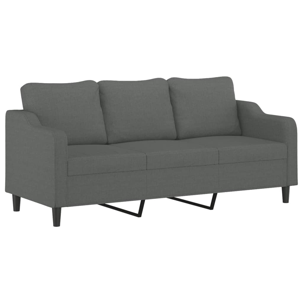 vidaXL Set de canapele cu perne, 4 piese, gri închis, textil