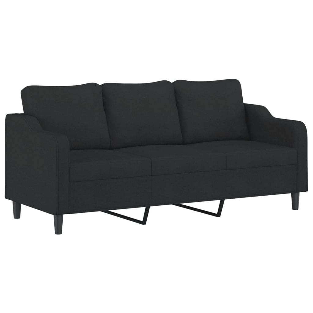 vidaXL Set de canapele cu perne, 4 piese, negru, textil vidaXL Set de canapele cu perne, 4 piese, negru, textil