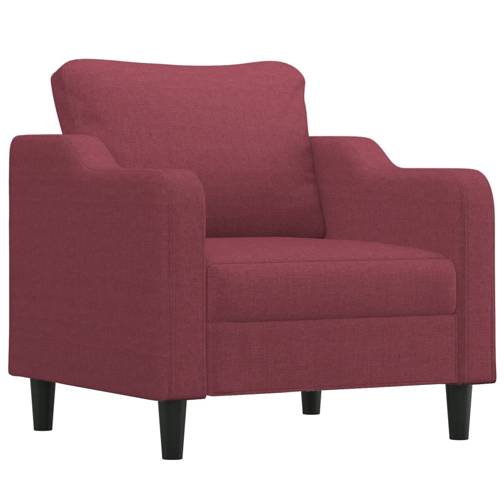 vidaXL Set canapea cu perne, 4 piese, roșu vin, material textil