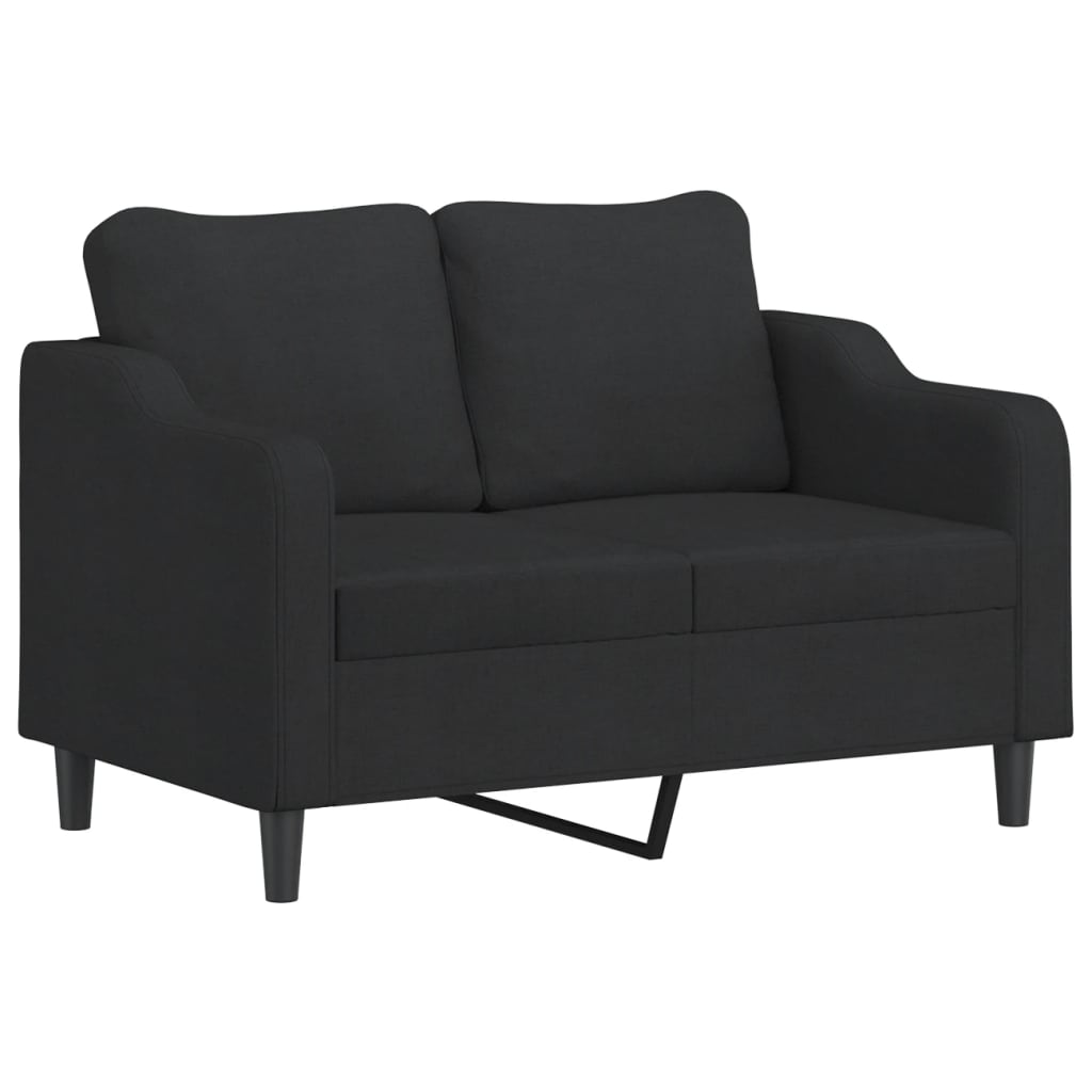 vidaXL Set de canapele cu perne, 3 piese, negru, textil