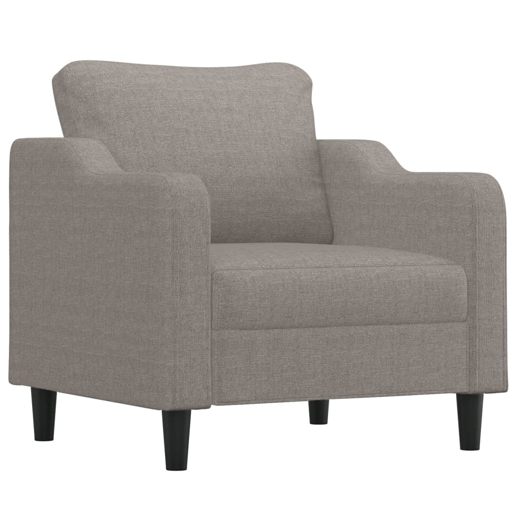 vidaXL Set de canapele cu perne, 3 piese, gri taupe, textil