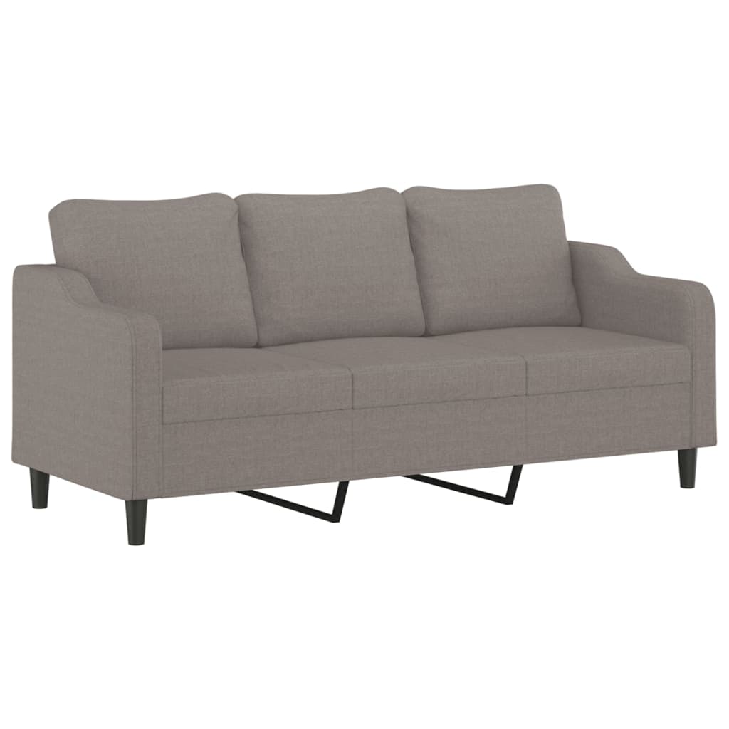 vidaXL Set de canapele cu perne, 3 piese, gri taupe, textil