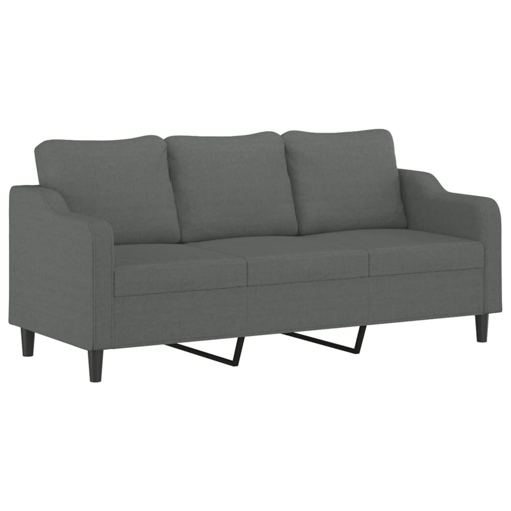 vidaXL Set de canapele cu perne, 4 piese, gri închis, material textil
