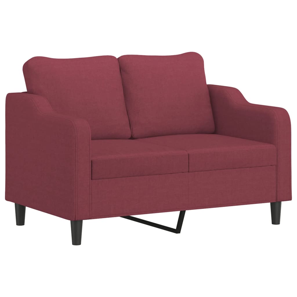 vidaXL Set canapea cu perne, 4 piese, roșu vin, material textil