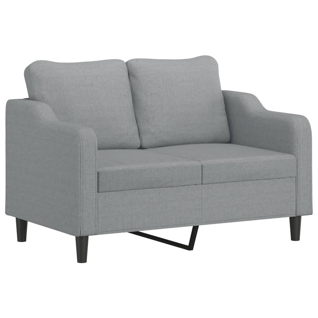 vidaXL Set de canapele cu perne, 2 piese, gri deschis, textil vidaXL Set de canapele cu perne, 2 piese, gri deschis, textil