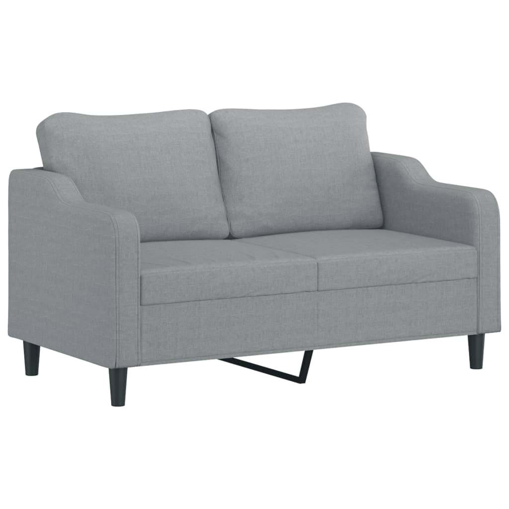 vidaXL Set de canapele cu perne, 2 piese, gri deschis, textil vidaXL Set de canapele cu perne, 2 piese, gri deschis, textil