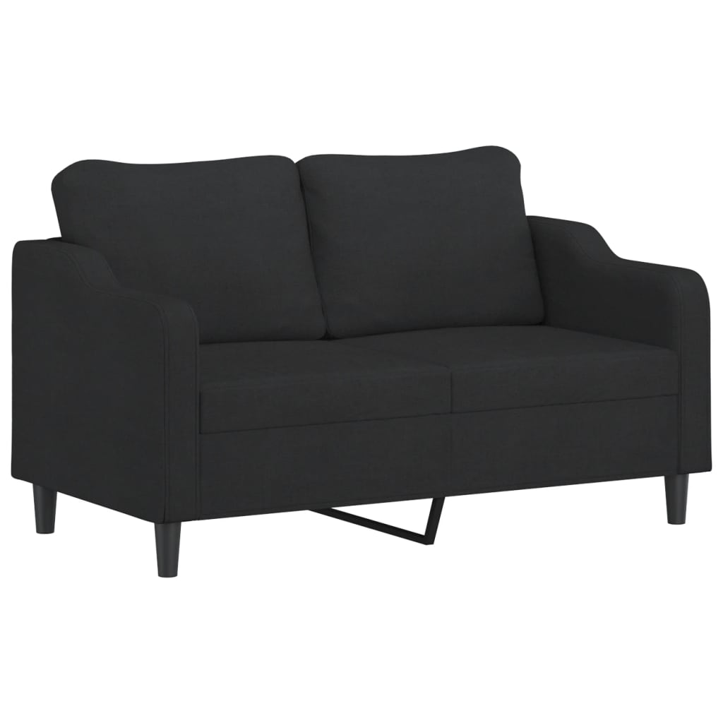 vidaXL Set de canapele cu perne, 2 piese, negru, textil vidaXL Set de canapele cu perne, 2 piese, negru, textil