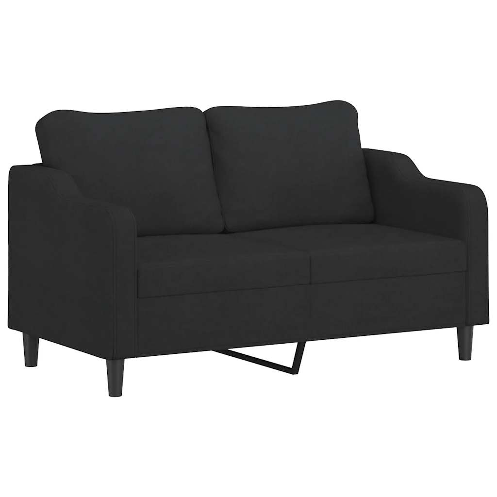 vidaXL Set de canapele cu perne, 3 piese, negru, textil