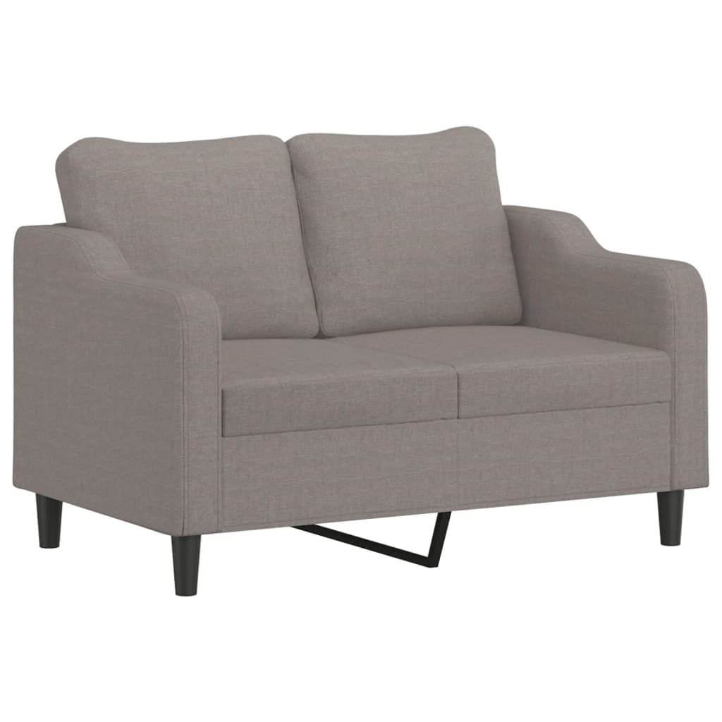 vidaXL Set de canapea cu perne, 3 piese, gri taupe, material textil vidaXL Set de canapea cu perne, 3 piese, gri taupe, material textil