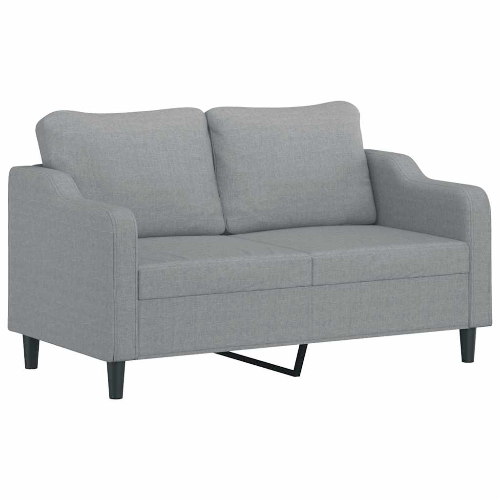 vidaXL Set de canapele cu perne, 2 piese, gri deschis, material textil vidaXL Set de canapele cu perne, 2 piese, gri deschis, material textil