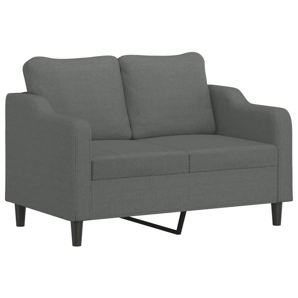 vidaXL Set de canapele cu perne, 3 piese, gri închis, textil vidaXL Set de canapele cu perne, 3 piese, gri închis, textil