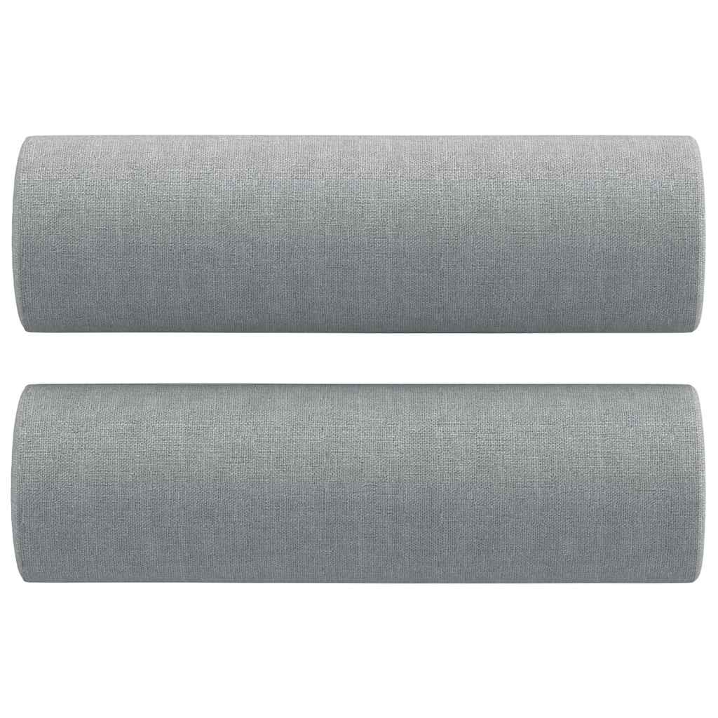 vidaXL Set de canapele cu perne, 2 piese, gri deschis, material textil vidaXL Set de canapele cu perne, 2 piese, gri deschis, material textil