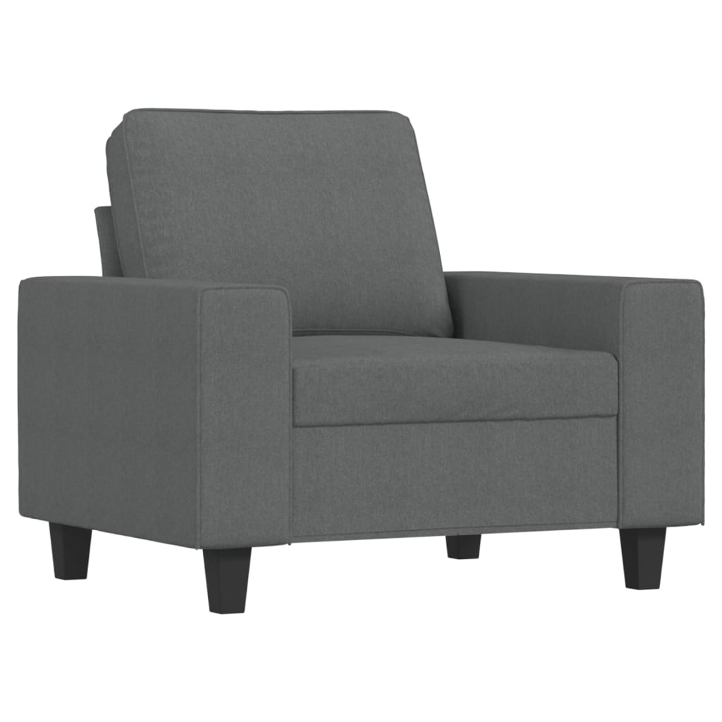 vidaXL Set de canapele, 3 piese, gri închis, textil vidaXL Set de canapele, 3 piese, gri închis, textil