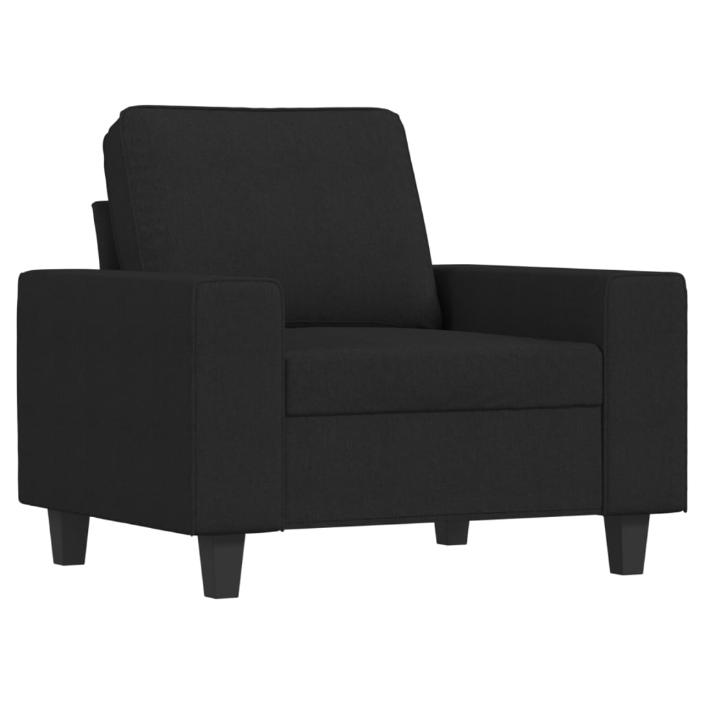 vidaXL Set de canapele, 4 piese, negru, material textil vidaXL Set de canapele, 4 piese, negru, material textil