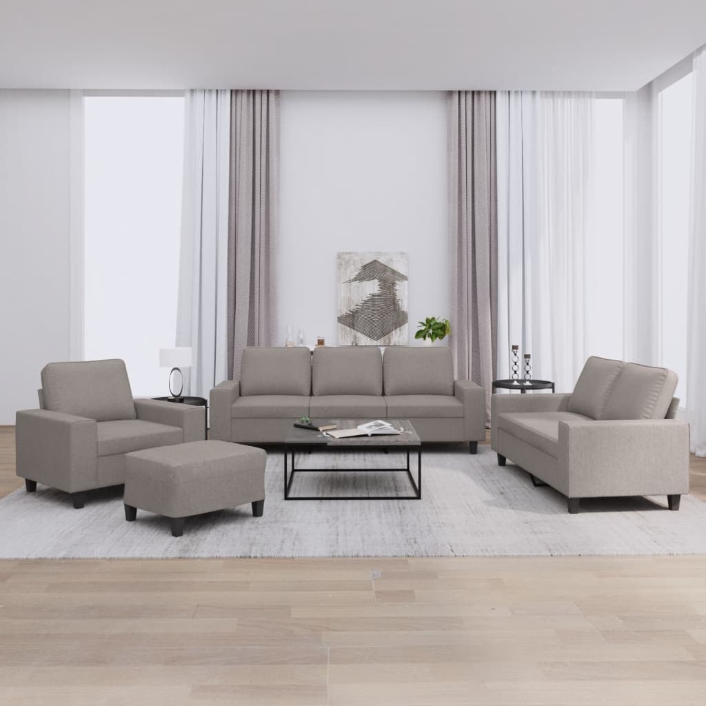 vidaXL Set de canapele, 4 piese, gri taupe, textil vidaXL Set de canapele, 4 piese, gri taupe, textil