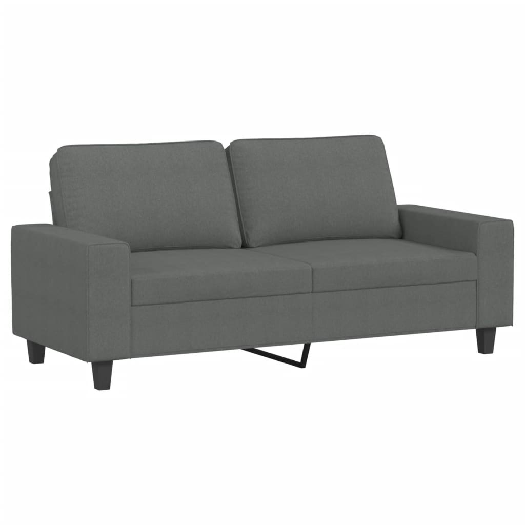 vidaXL Set de canapele, 2 piese, gri închis, material textil vidaXL Set de canapele, 2 piese, gri închis, material textil