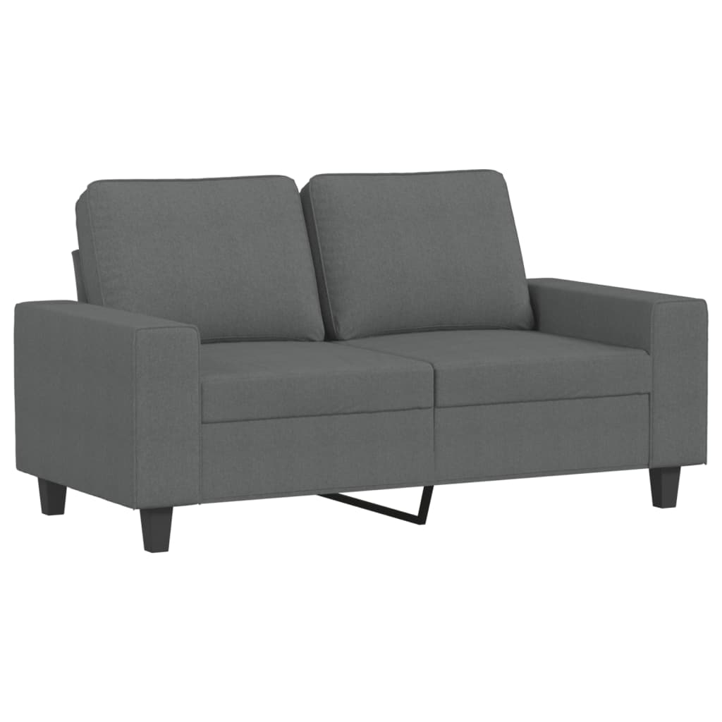 vidaXL Set de canapele, 2 piese, gri închis, material textil vidaXL Set de canapele, 2 piese, gri închis, material textil