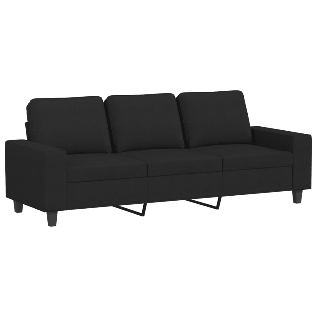 vidaXL Set de canapele, 2 piese, negru, material textil vidaXL Set de canapele, 2 piese, negru, material textil