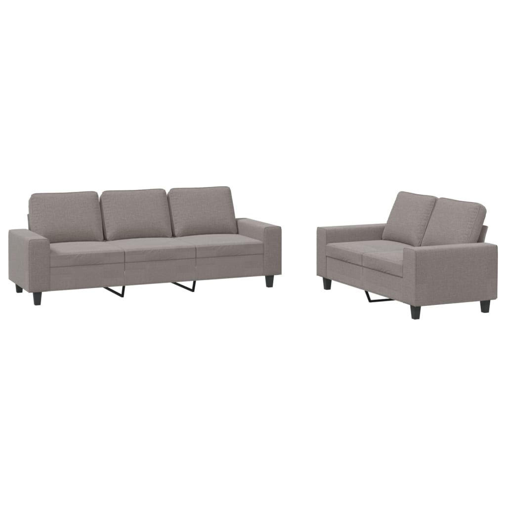 vidaXL Set de canapele, 2 piese, gri taupe, material vidaXL Set de canapele, 2 piese, gri taupe, material