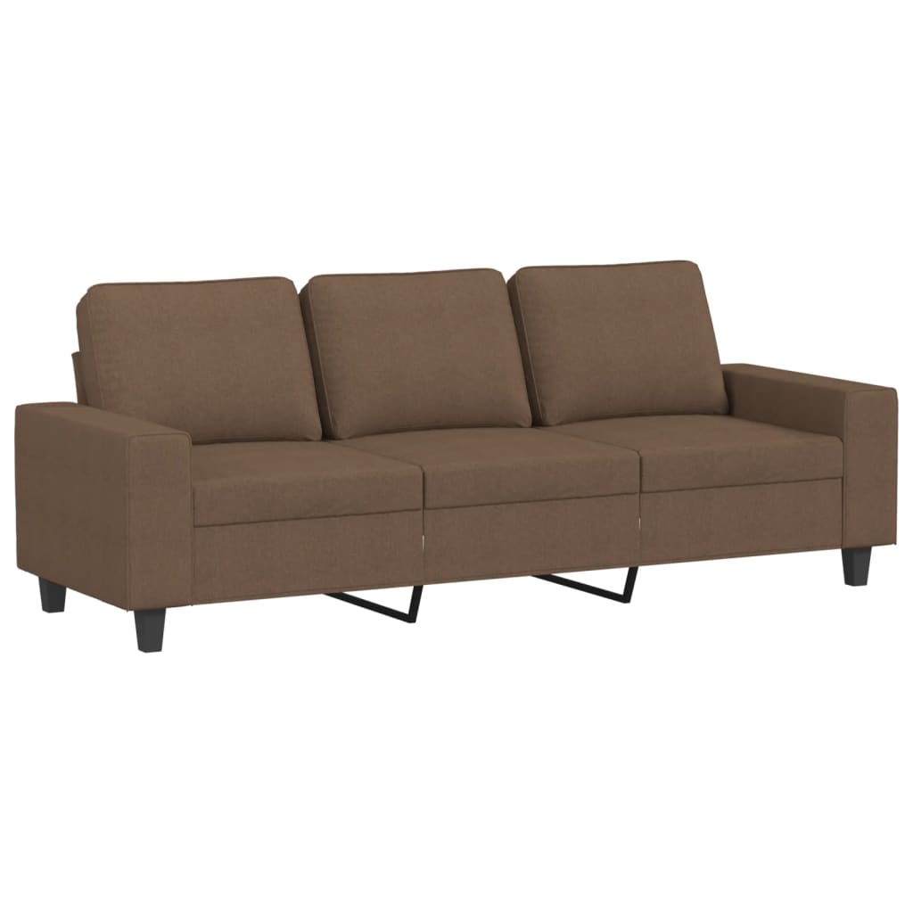 vidaXL Set de canapele, 3 piese, maro, textil vidaXL Set de canapele, 3 piese, maro, textil