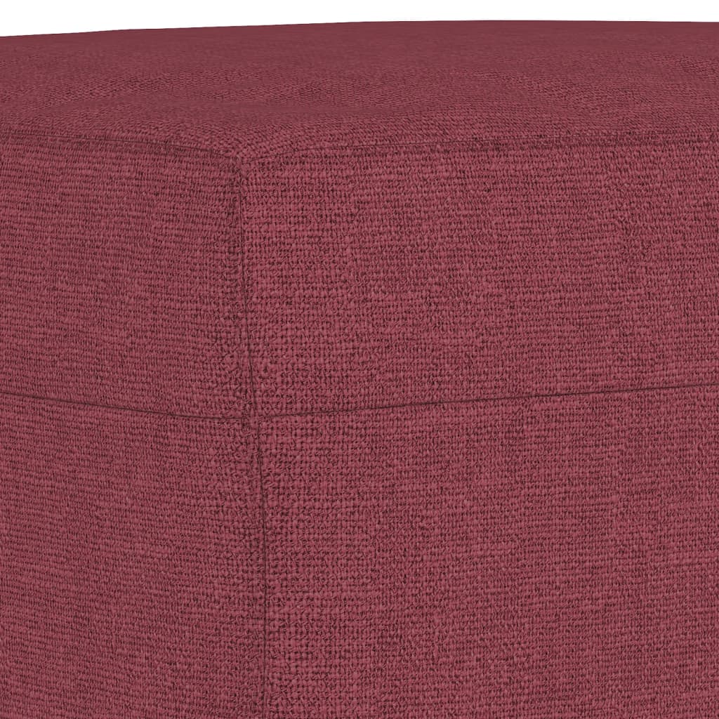 vidaXL Set de canapea, 3 piese, roșu vin, material textil