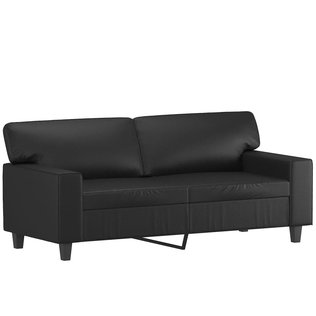 vidaXL Set de canapele, 2 piese, negru, piele ecologică vidaXL Set de canapele, 2 piese, negru, piele ecologică