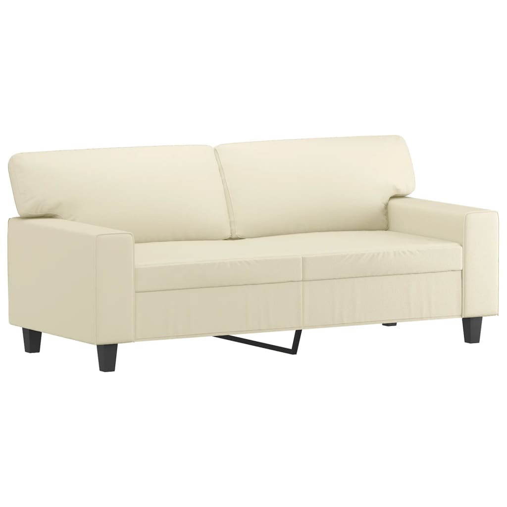 vidaXL Set de canapele, 2 piese, crem, piele ecologică vidaXL Set de canapele, 2 piese, crem, piele ecologică