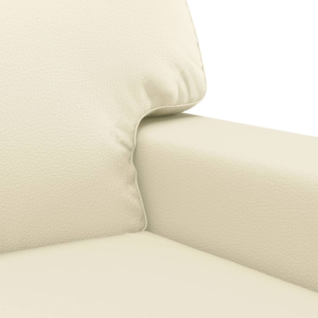 vidaXL Set de canapele, 2 piese, crem, piele ecologică vidaXL Set de canapele, 2 piese, crem, piele ecologică