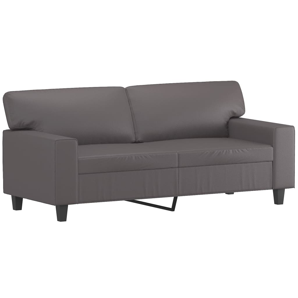 vidaXL Set de canapele, 2 piese, gri, piele ecologică vidaXL Set de canapele, 2 piese, gri, piele ecologică