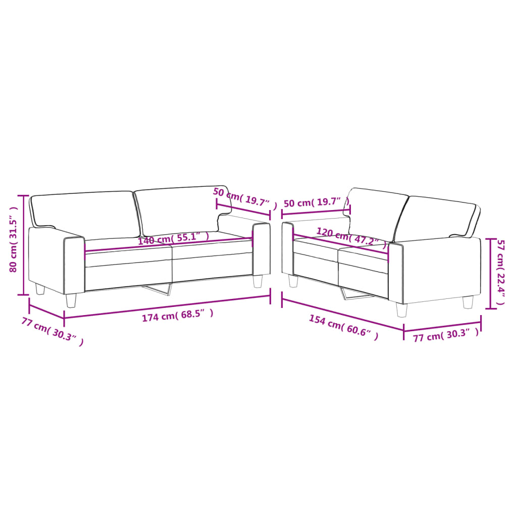 vidaXL Set de canapele, 2 piese, roșu vin, piele ecologică vidaXL Set de canapele, 2 piese, roșu vin, piele ecologică