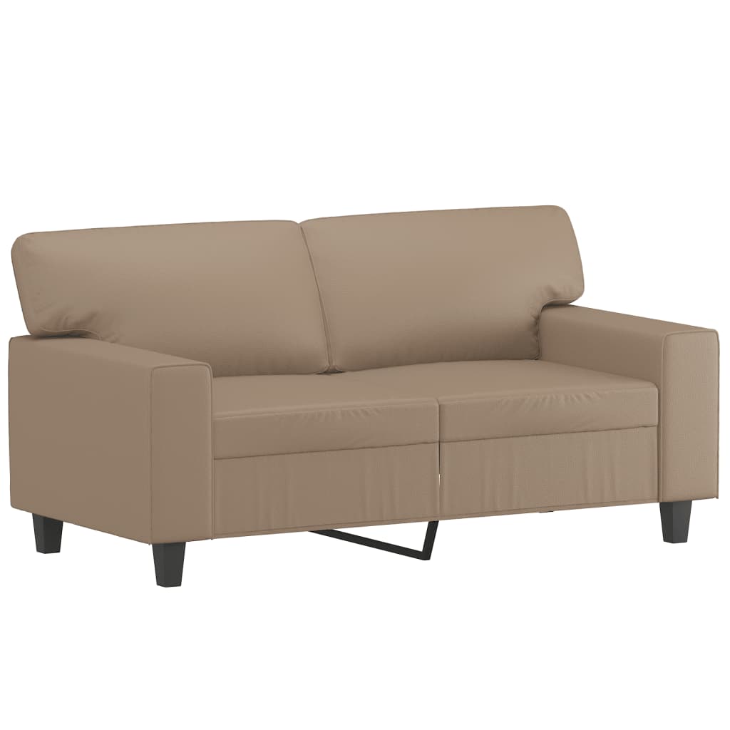 vidaXL Set de canapele, 2 piese, cappuccino, piele ecologică