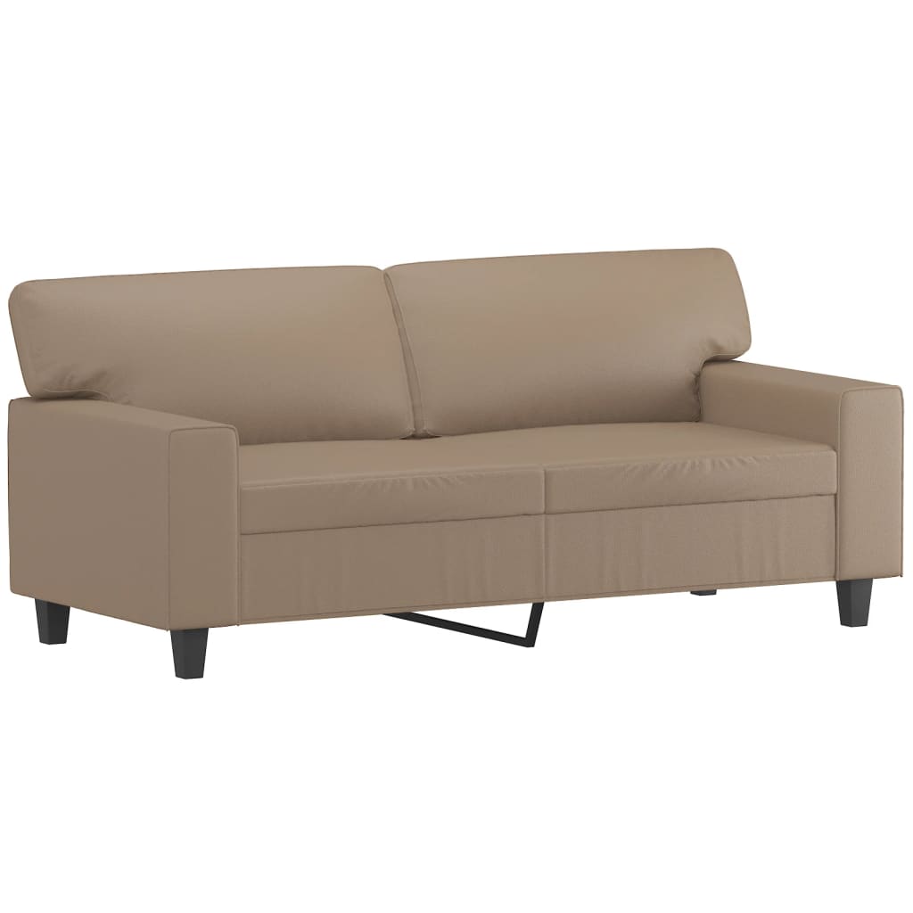 vidaXL Set de canapele, 2 piese, cappuccino, piele ecologică