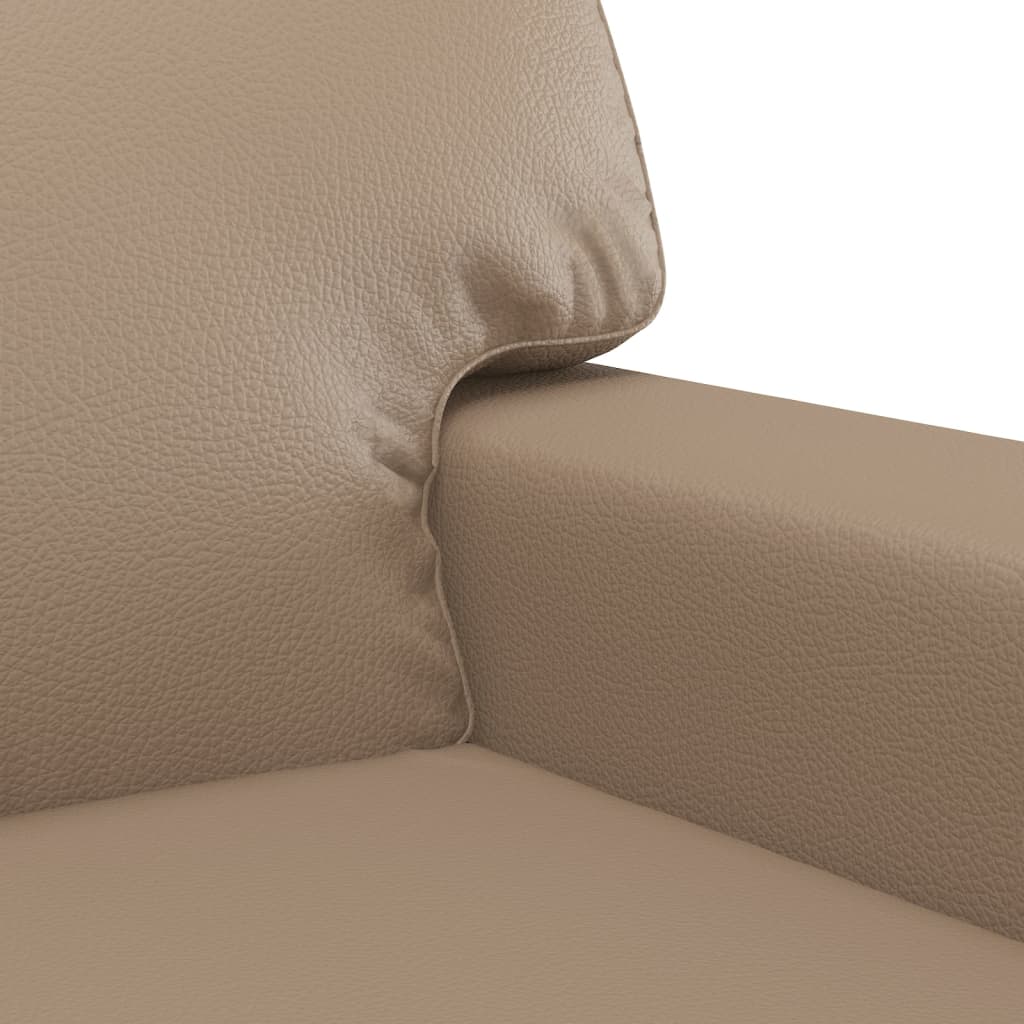 vidaXL Set de canapele, 2 piese, cappuccino, piele ecologică