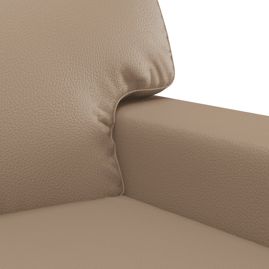 vidaXL Set de canapele cu perne, 2 piese, cappuccino, piele ecologică vidaXL Set de canapele cu perne, 2 piese, cappuccino, piele ecologică