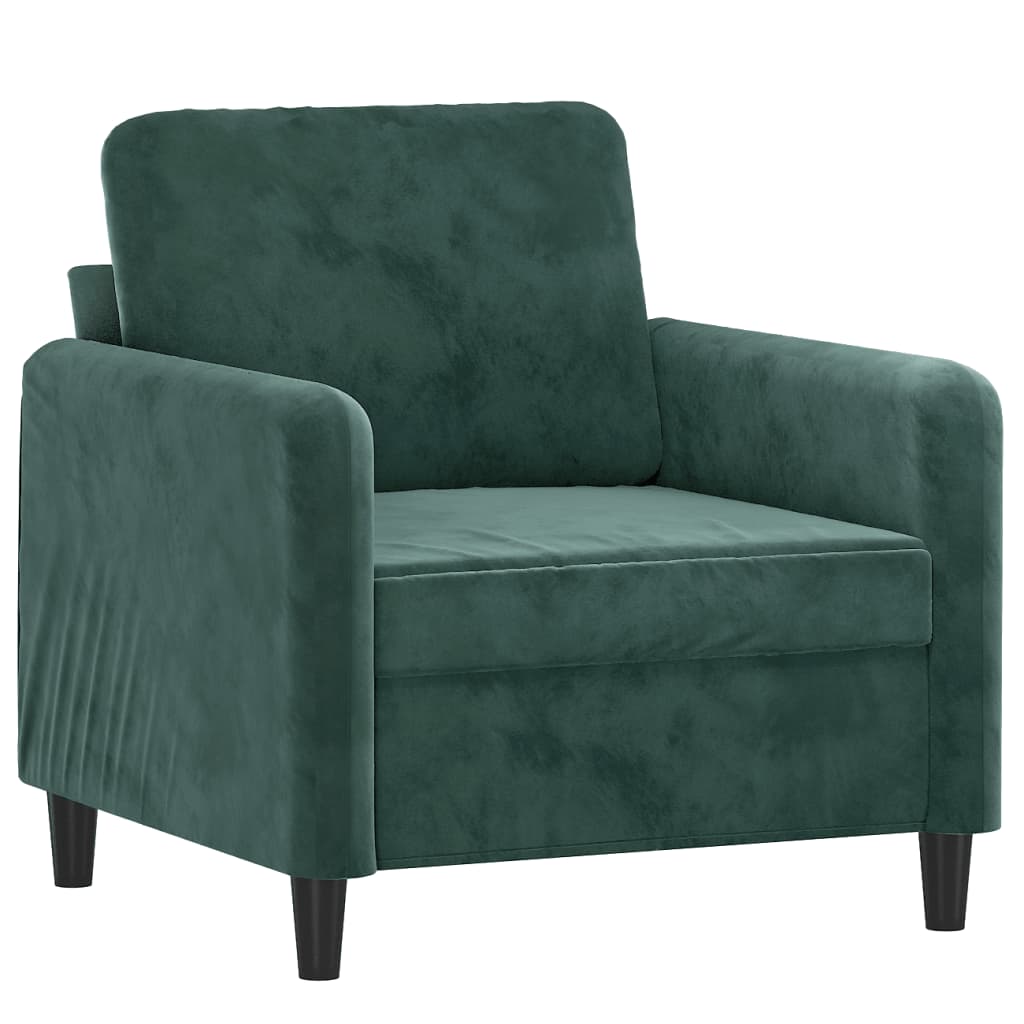 vidaXL Set de canapele, 3 piese, verde închis, catifea vidaXL Set de canapele, 3 piese, verde închis, catifea