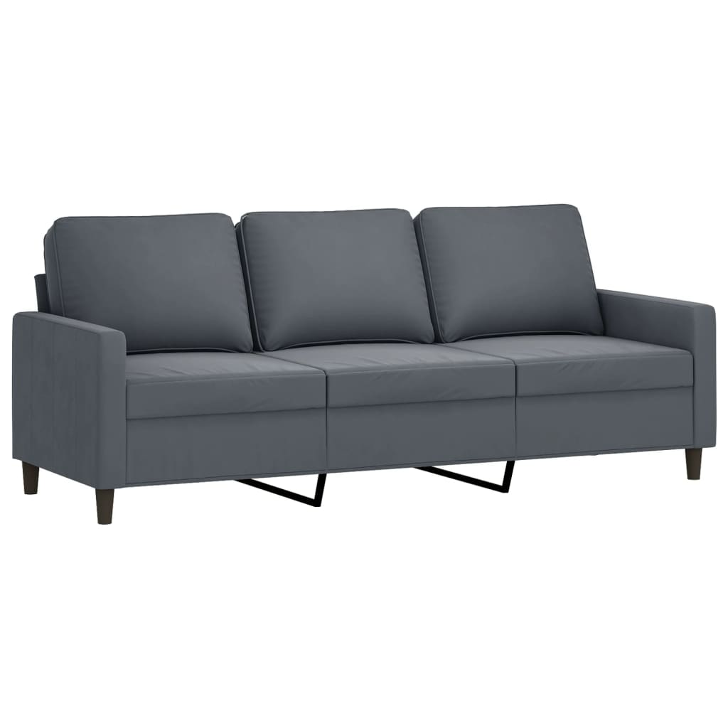 vidaXL Set de canapele, 4 piese, gri închis, catifea vidaXL Set de canapele, 4 piese, gri închis, catifea
