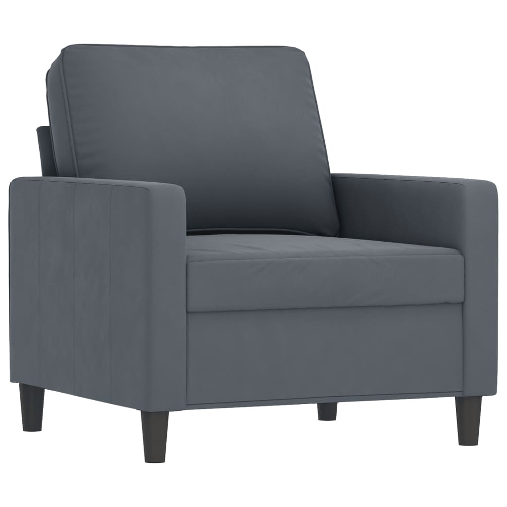 vidaXL Set canapea cu perne, 4 piese, gri închis, catifea