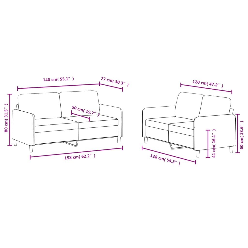 vidaXL Set canapea, 2 piese, gri închis, catifea vidaXL Set canapea, 2 piese, gri închis, catifea