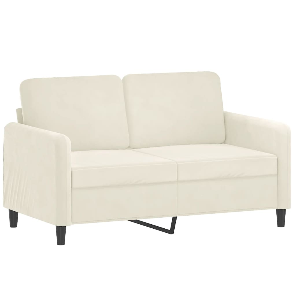 vidaXL Set de canapele, 3 piese, crem, catifea