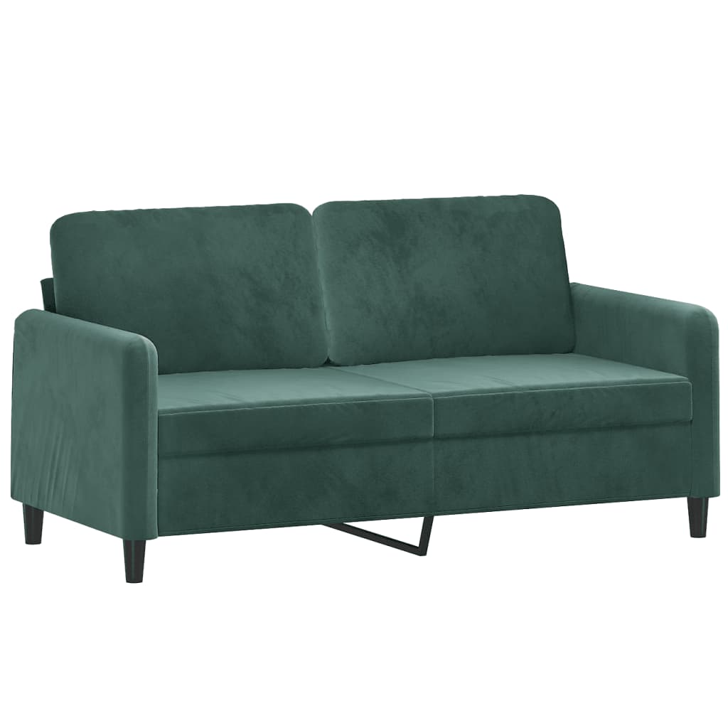vidaXL Set canapea cu perne, 2 piese, verde închis, catifea