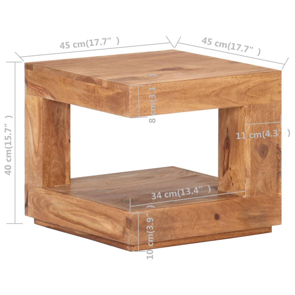 vidaXL Măsuță de cafea, 45x45x40 cm, lemn masiv de acacia vidaXL Măsuță de cafea, 45x45x40 cm, lemn masiv de acacia