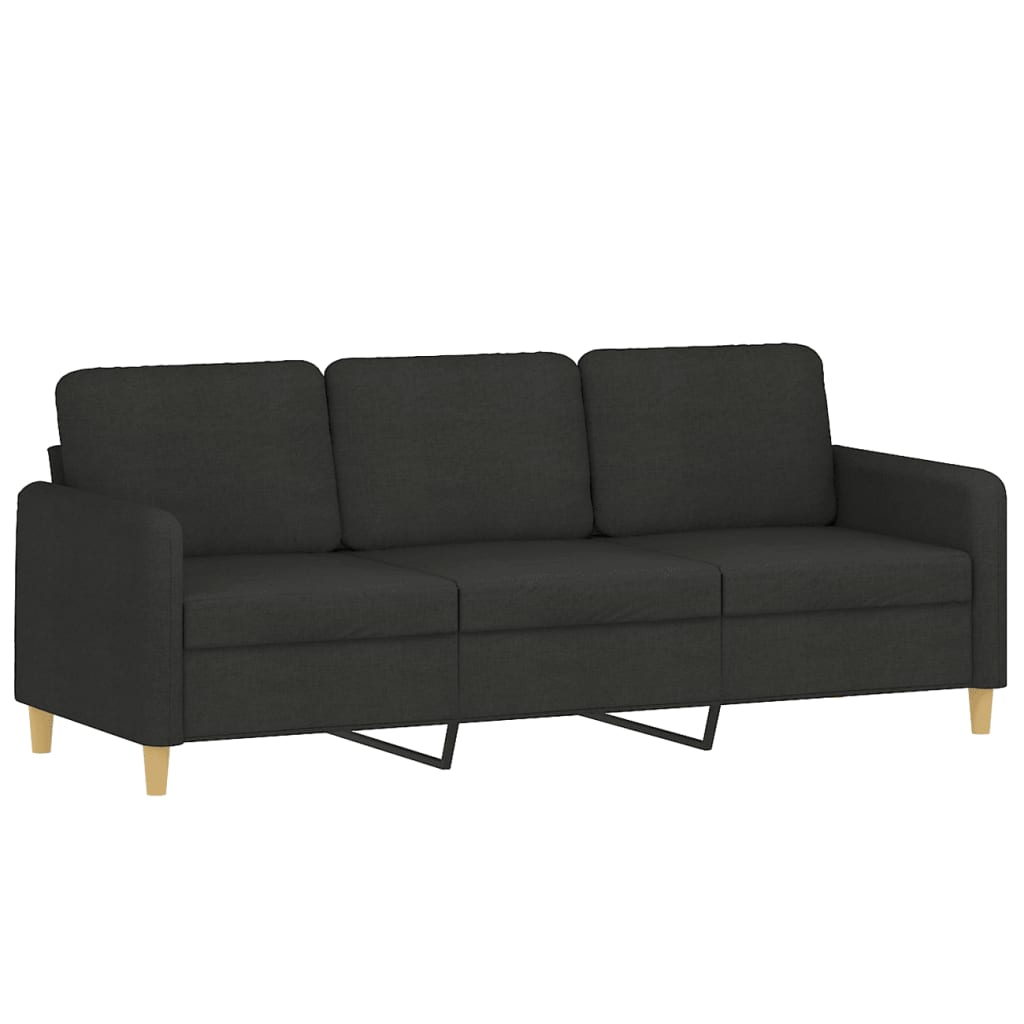 vidaXL Set de canapele cu perne, 4 piese, negru, textil