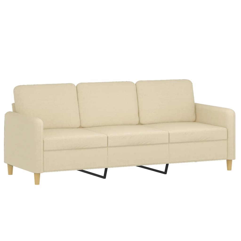 vidaXL Set de canapele cu perne, 4 piese, crem, microfibră
