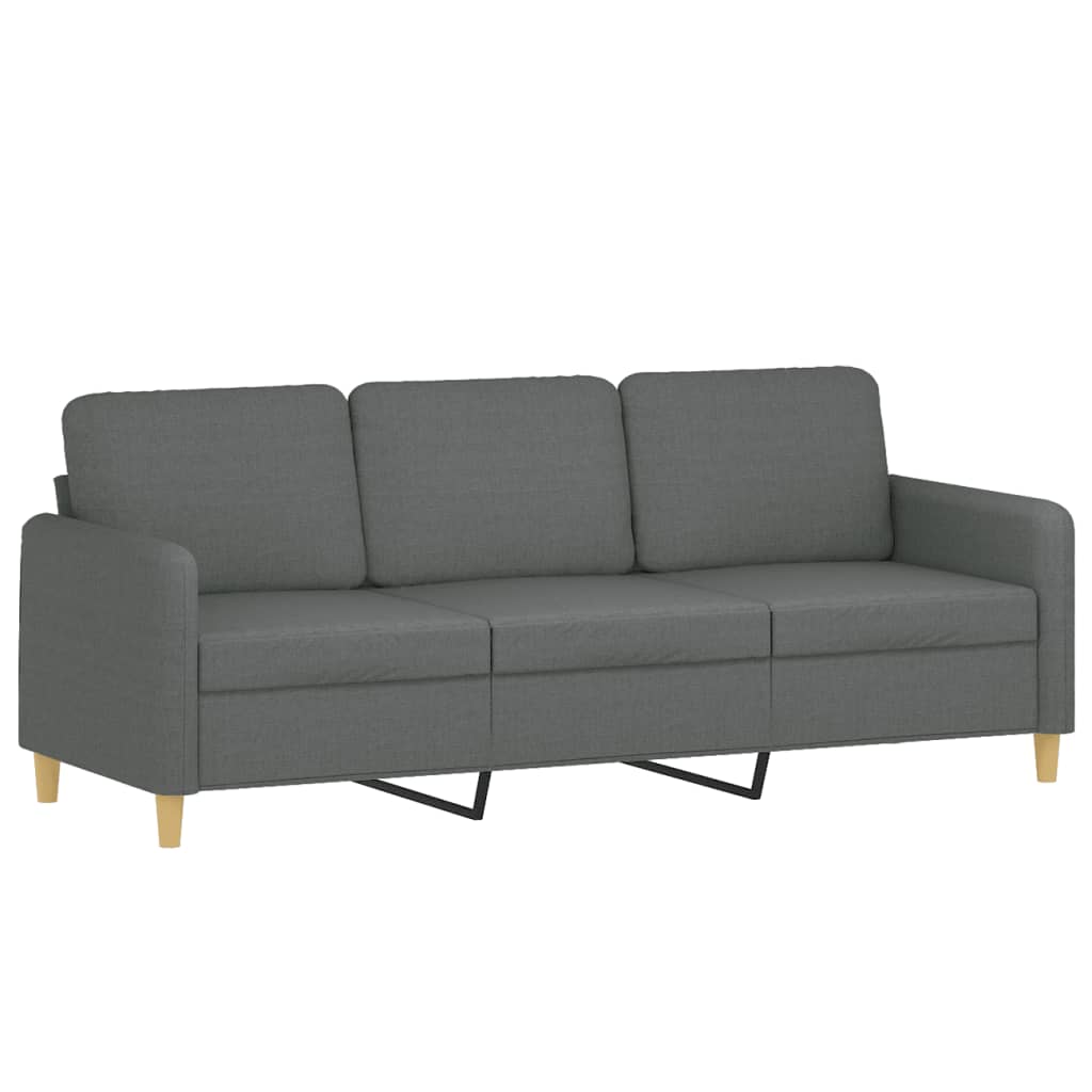 vidaXL Set de canapele cu perne, 2 piese, gri închis, textil