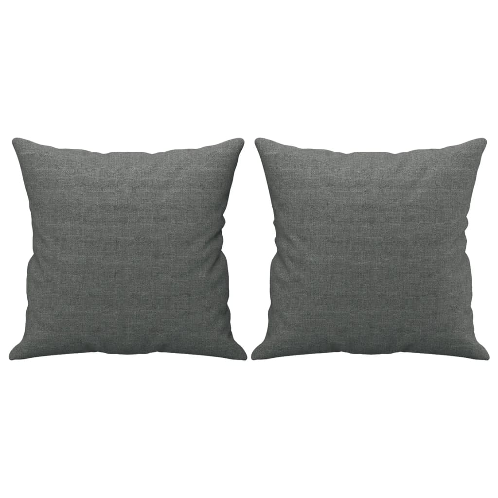 vidaXL Set de canapele cu perne, 2 piese, gri închis, material textil